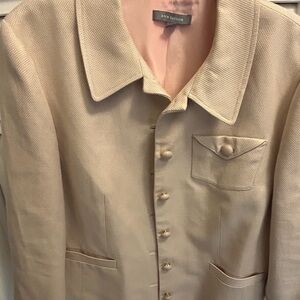 Beige 3/4 sleeve jacket beige fully lined